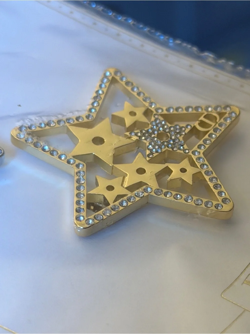Dior Gold and Silver Crystal Star Hair Clips